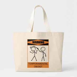 Grand Tote Bag Avertissement Oboiste Temperamental