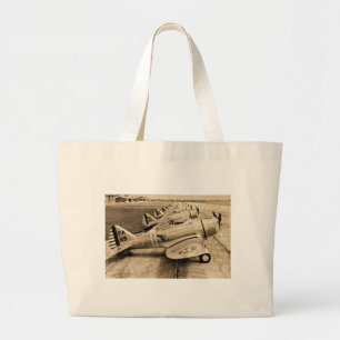 Grand Tote Bag Avions de combat vintages de 2ÈME GUERRE MONDIALE