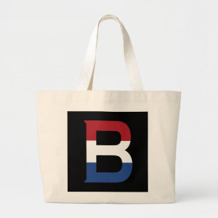 Grand Tote Bag B Monogramme superposé sur le drapeau NLD sur le d