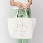 Grand Tote Bag Bachelorette rose girly cocktail floral aquarelle<br><div class="desc">Cocktail rose girly floral aquarelle bachelorette week-end fête préférée totes.</div>