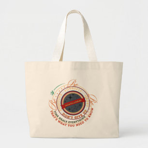 Grand Tote Bag Badge circulaire Règles de Papa
