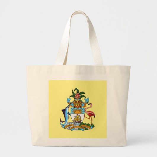 Grand Tote Bag Bahamas avec armoiries (Paradis des Caraïbes) (Devant)