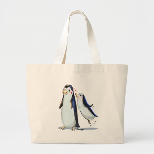 Grand Tote Bag Baiser de pingouin (Devant)