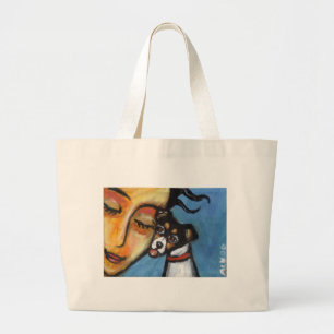 Grand Tote Bag Baiser de Rat terrier