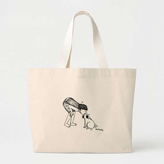 Grand Tote Bag Baisers de carlin (Devant)