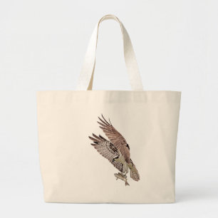 Grand Tote Bag Balbuzard pêcheur avec poisson