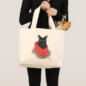 Grand Tote Bag Balck cat dans une boîte rouge (Devant (produit))
