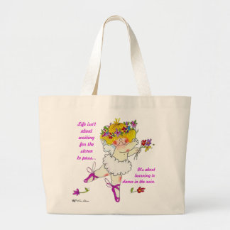 Grand Tote Bag Ballerine - apprenant à danser sous la pluie