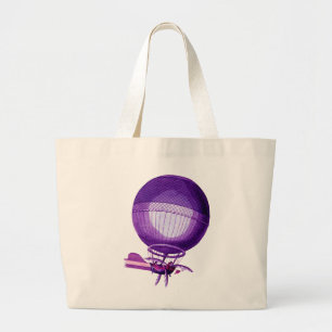 Grand Tote Bag Ballon à air chaud (pourpre) d'hydrogène de