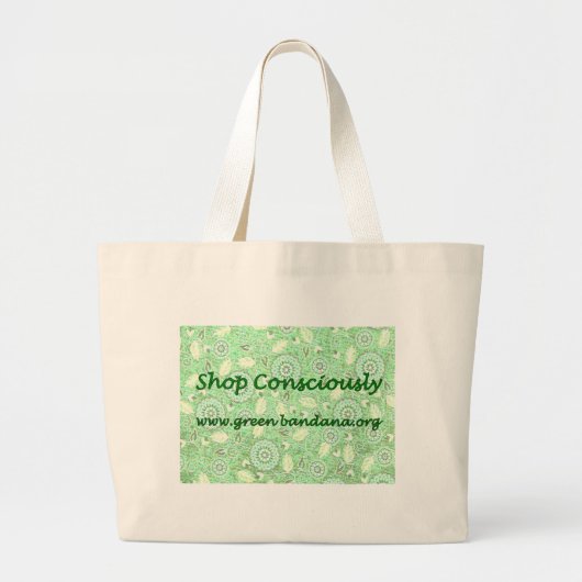 Grand Tote Bag Bandana vert (Devant)