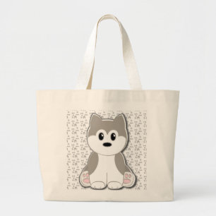 Grand Tote Bag Bande dessinée mignonne de chiot