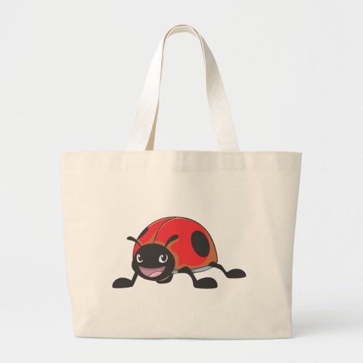 Grand Tote Bag Bande dessinée rouge fraîche de coccinelle de bébé (Devant)