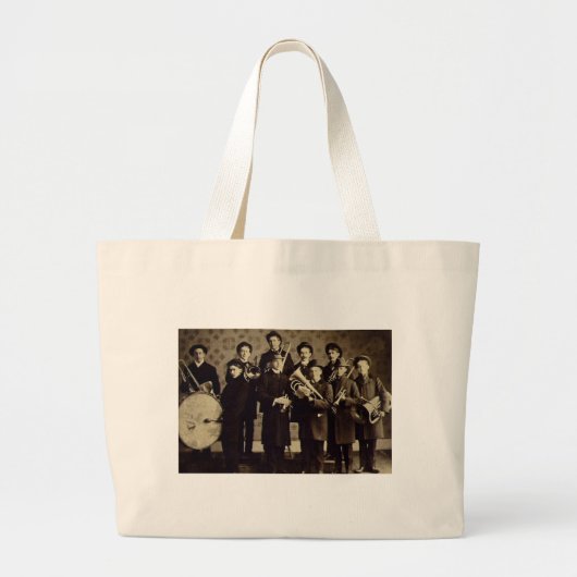 Grand Tote Bag Bande en laiton de garçons, cru de Varsovie (Devant)