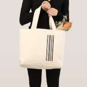 Grand Tote Bag Bandes noires (Devant (produit))