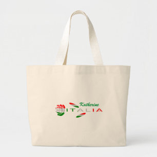 Grand Tote Bag Bandiera d'Italia Rosa Personnalisée