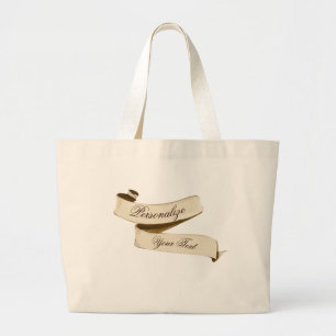 Grand Tote Bag Bannière rétro personnalisable Vieux Vintage de l'