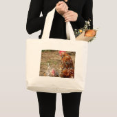 Grand Tote Bag Bantam Hen et Rooster (Devant (produit))
