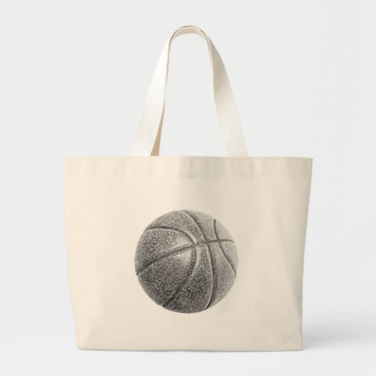 Grand Tote Bag Basket-ball avec effet crayon (Devant)