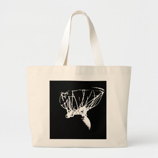 Grand Tote Bag Basket-ball Black White Pop Art (Devant)