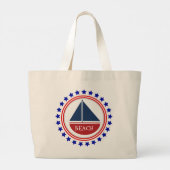 Grand Tote Bag Bateau de plage (Dos)