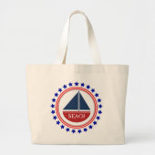Grand Tote Bag Bateau de plage (Devant)