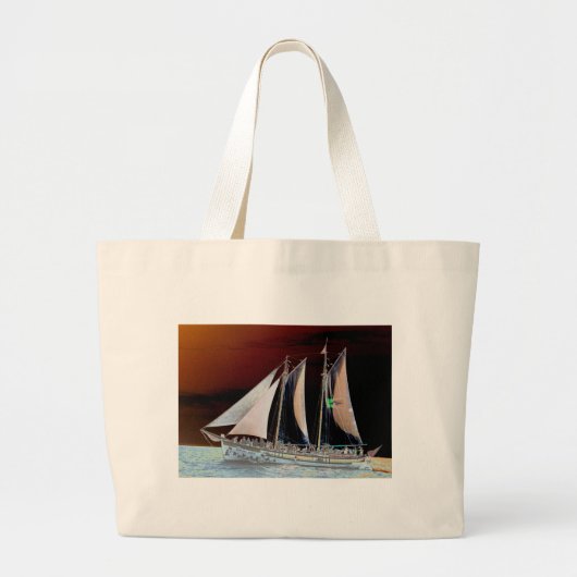 Grand Tote Bag Bateaux à voile (Devant)