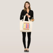Grand Tote Bag Batik Abstrait3 (Devant (modèle))