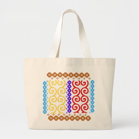 Grand Tote Bag Batik Abstrait3 (Devant)