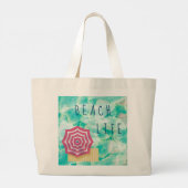 Grand Tote Bag Beach Life avec parasol de plage (Dos)