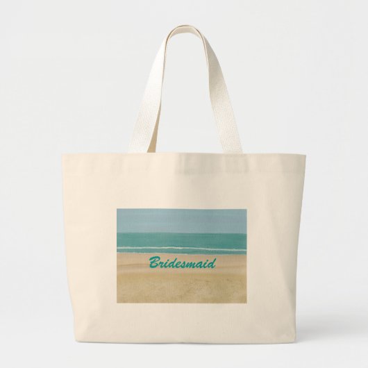 Grand Tote Bag Beach Sand Ocean Scene Bridesmaid ou Mariée (Devant)