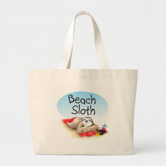 Grand Tote Bag Beach Sloth Fourre-tout (Devant)