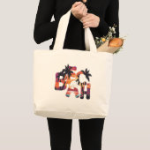 Grand Tote Bag Beach Waves Palm Trees (Devant (produit))