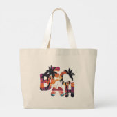 Grand Tote Bag Beach Waves Palm Trees (Dos)