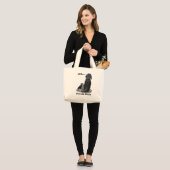 Grand Tote Bag Beagle chiot mignon avec maman chien noir et blanc (Devant (modèle))