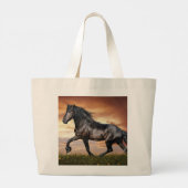 Grand Tote Bag Beau Cheval Noir (Dos)