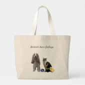 Grand Tote Bag Beau Chien, Tabby Chat et Chick (Dos)