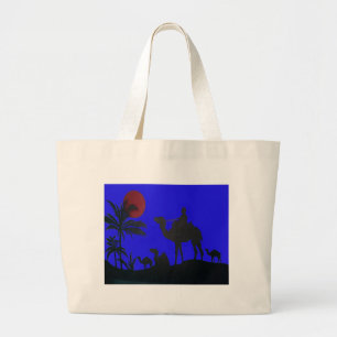 Grand Tote Bag Beau Extraordinaire Sunset Camel Safari Art Imprim
