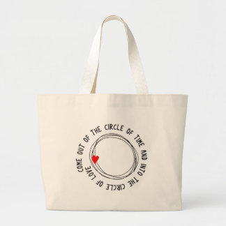 Grand Tote Bag Beau Texte Dans Le Cercle De L'Amour