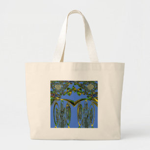 Grand Tote Bag Beautiful Iridescent bluebirds design