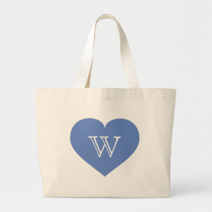 Grand Tote Bag Bébé bleu coeur Monogramme
