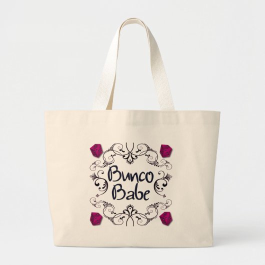 Grand Tote Bag Bébé de Bunco avec le bouton de remous (Devant)