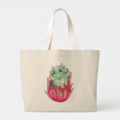 Grand Tote Bag Bébé Dragon dans un fruit de dragon (Dos)