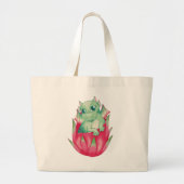 Grand Tote Bag Bébé Dragon dans un fruit de dragon (Devant)