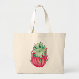 Grand Tote Bag Bébé Dragon dans un fruit de dragon