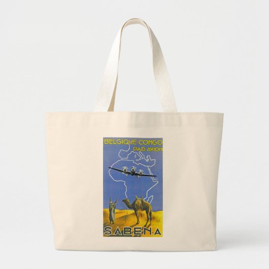 Grand Tote Bag ~ Belgique Congo de Sabena (Devant)