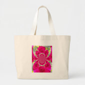 Grand Tote Bag Belle conception kaléidoscope à fleurs rouges (Devant)