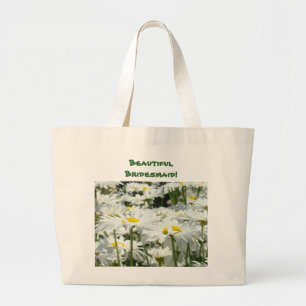 Grand Tote Bag Belle demoiselle d'honneur ! fleurs de marguerite