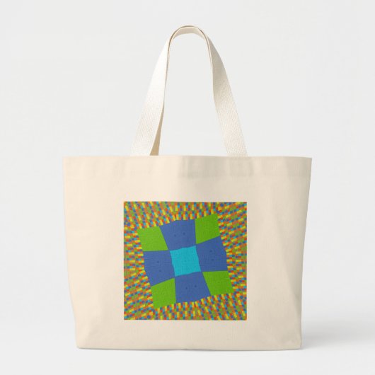 Grand Tote Bag Belle Extraordinaire Vert Bleu Cyan Art Design d'i (Devant)