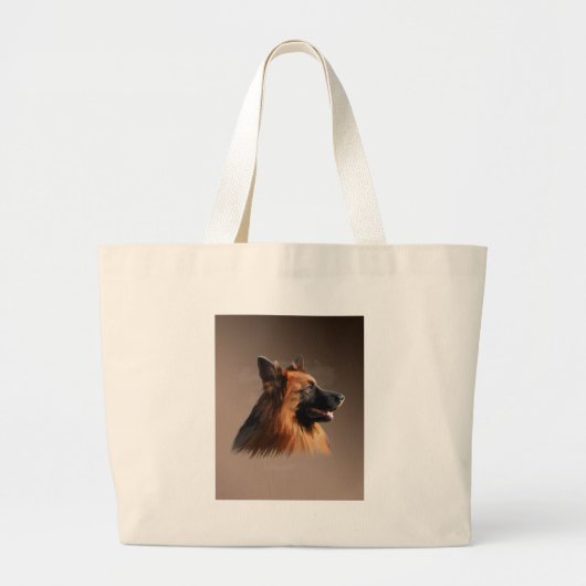 Grand Tote Bag Berger allemand Aquarelle de chien Portrait d'art (Devant)
