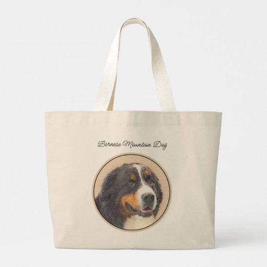 Grand Tote Bag Bernese Mountain Dog Berner Peinture de mignons an (Dos)